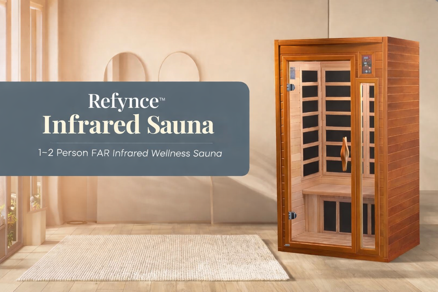 Refynce™ Home Wellness Sauna System – 2 Person Infrared Sauna with Red Light Therapy