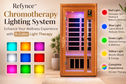 Refynce™ Home Wellness Sauna System – 2 Person Infrared Sauna with Red Light Therapy