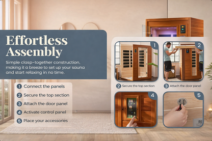 Refynce™ Home Wellness Sauna System – 2 Person Infrared Sauna with Red Light Therapy