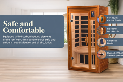 Refynce™ Home Wellness Sauna System – 2 Person Infrared Sauna with Red Light Therapy